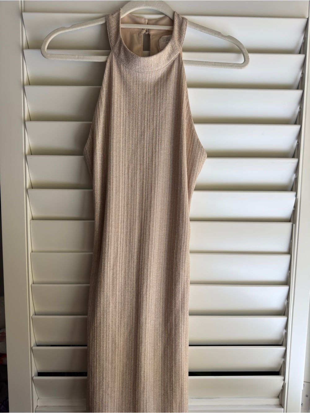 Sienna Sky Sleeveless Midi Dress in Light Beige